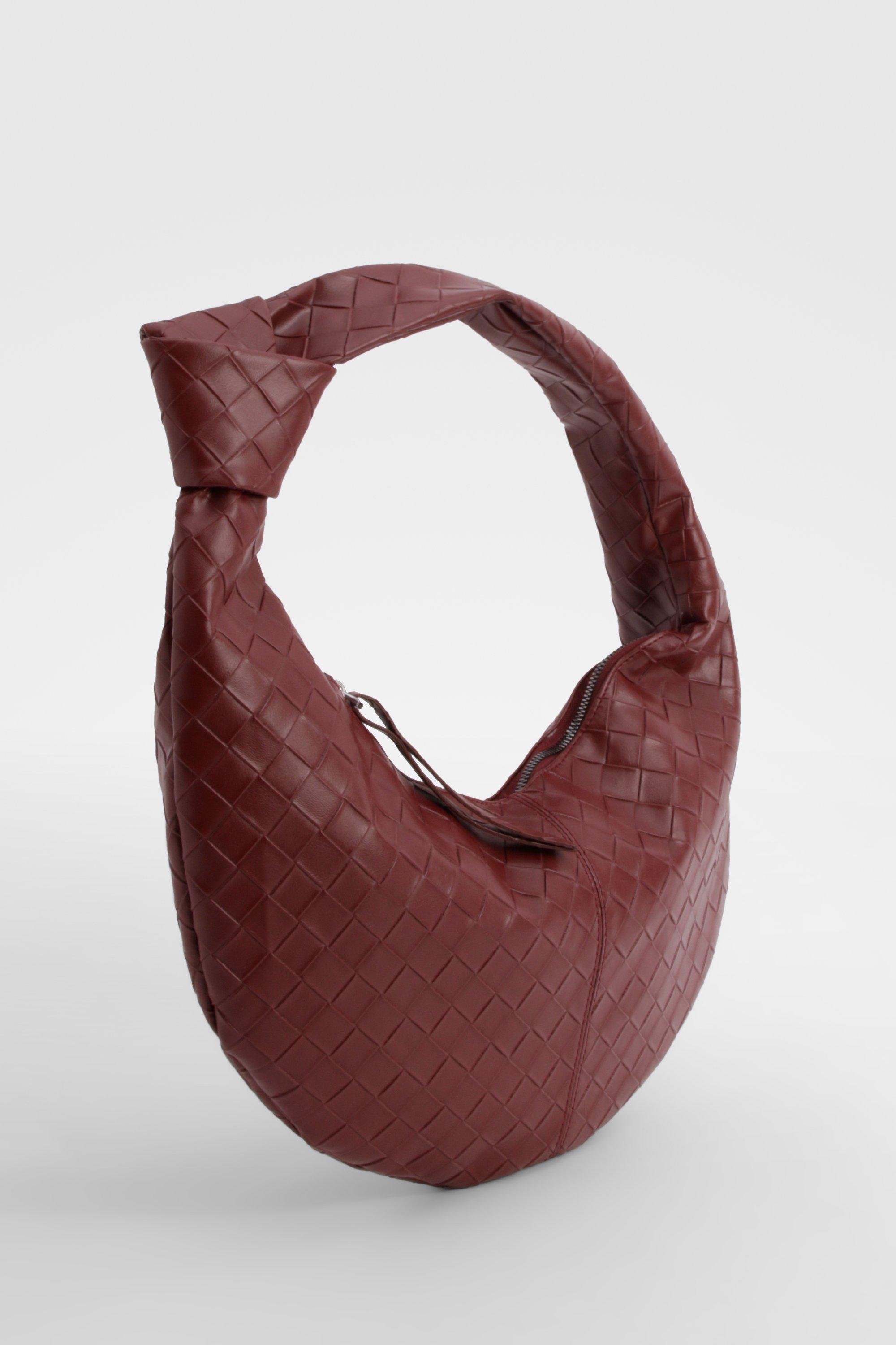 Woven Knot Handle Shoulder Bag